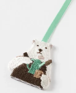 Embroidered Bookmark with Clip: Polar Bear