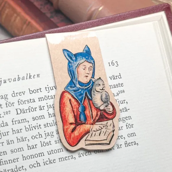 Medieval Cat Lover Magnetic Bookmark