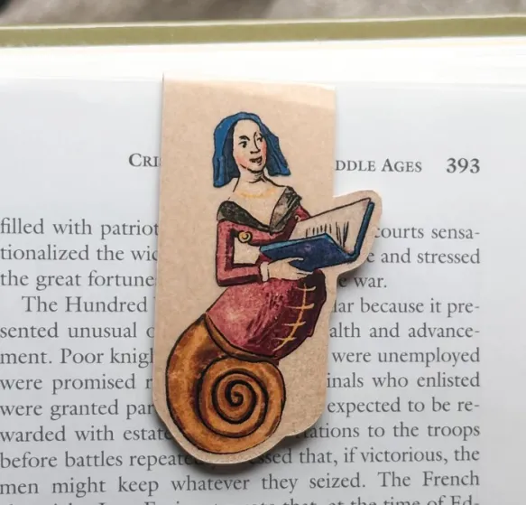 Medieval Snail Lady Magnetic Bookmark